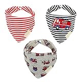 赤ちゃん　ベビー　子供　幼児用　防水　よだれかけ　三角 スナップ ベビービブ　３枚