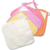 お名前ラベル、ループ付き 綿100% ハンドタオル 5枚組 約20cm×20cm ピンク系