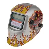 【ノーブランド品】太陽能　自動遮光　　溶接ヘルメット　赤/紫外線保護　 目の保護　マスク　スリヴァー