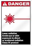 Laser Radiation Avoid Eye Or Skin Exposure Danger Sign - 10" wide x 14" tall [並行輸入品]