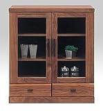 【日本製】80cm幅サイドボード キャビネット ブラウン 完成品