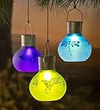 Frosted Glass Solar Lanterns, Set of 3 by Wind & Weather
