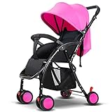 赤ちゃんのベビーカー、高い風景は、ポータブル折り畳み式の子供の車、赤ちゃんの子供の手の傘の車 ( 色 : ローズレッド ろ゜ずれっど )
