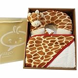 TYGJ ベビー服　肌着　オーガニックコットン　ナチュラル　新生児豪華 コンビセット 入退院マストアイテム　出産祝い　おしゃれ　 有機栽培綿100％　 毛布＆ネッククッション　　キリン