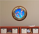 24 " PortScape壁デカール海クラゲ# 1 BrassWood壁ビニールステッカー壁画Jelly Fish子供子供部屋装飾