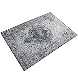 グラムスタイル ペルシャ風 ラグ カーペット 1.5畳 130x190cm 洗える 滑り止め付 床暖房対応 フォキスグレー