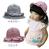 【SiShuNon/SKAPE】エスケープ チェック 花 リボン 帽子 50 5 ピンク