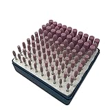 AW-Net 金属バリ取り 研磨 2種類 軸 付 砥石 バフ ビット 100本 セット 粒度80