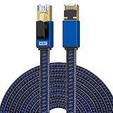 LEKVKM CAT8 LANケーブル30M カテゴリー8 イーサネットケーブル RJ45平型ナイロン編組LANケーブル 超高速対応 40GbpsBASE-T 2000MHz CAT8対応 ホームネットワーク PC等30m