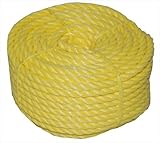 T.W. Evans Cordage 31-011 .25 in. x 100 ft. Twisted Polypro Rope Coilette in Yellow