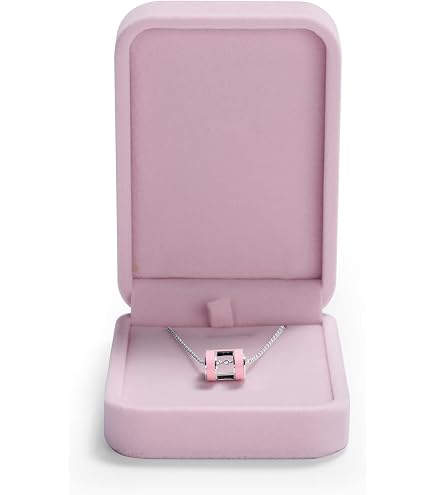 WEIXINDIY Velvet Jewelry Gift Box For Necklaces & Pendants - 2.8 X 2.8 X 1.6 Inches, Protective Display Box (Purple)