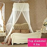 royal-ドームMosquito Net暗号化ThickeningホームダブルベッドExemptインストールからプリンセススタイルベージュ Top diameter 80cm