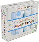 Stock sale 3 days only! 4 Pack 100% Muslin Cotton Baby Swaddle Blankets Large 47x47 Inch One Solid a