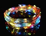 O-Best Color Changing String Lights 33Ft 10M 100 LEDs RGB Flashing Copper Wire Lights Starry LED Rop