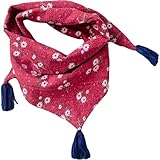 HONEY BLOSSOM ベビー ＆ ガールズ 【 小花柄 キッズ ストール 】 子ども用 タッセル スカーフ バンダナ マフラー ファッション 小物 92 × 34 cm m222 レッド