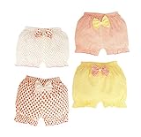 Ainial　ショーツ　ベビー　ガールズ　子供パンツ　下着　女の子　可愛い　リボン　ボーダー柄　ドット柄　ボクサーパンツ　インナー　女児用　肌着　日替わり　綿　快適　オーバーパンツ　4枚セット
