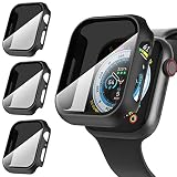 Suoman for Apple Watch 41mm プライバシースクリーンプロテクターケース、[3枚]for iWatch Series 9/8/7 41mm用【覗き見防止】超薄型強化ガラスケースカバー