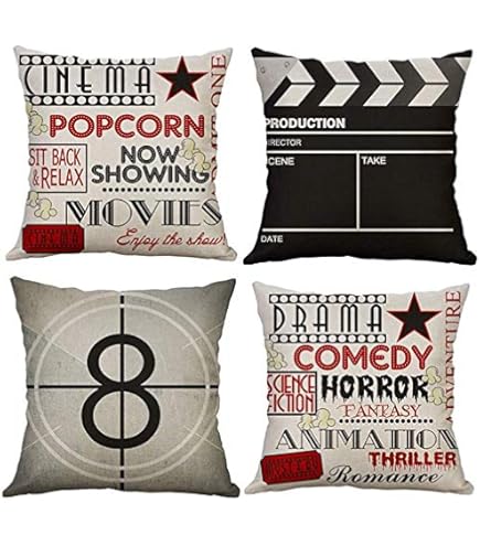 Amazon.co.jp: VIEAURA クッションカバー 45×45㎝ アメリカン 4枚