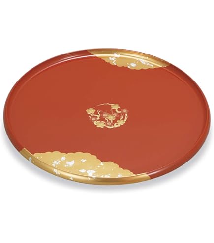 Amazon.co.jp: 輪島 千舟堂造輪島塗 摂田勢津子作 5枚 漆芸朱漆器盆飾