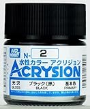 【水性アクリル樹脂塗料】新水性カラー アクリジョン ブラック（黒） 光沢 N2