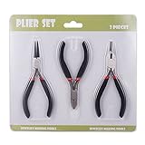 Pandahall 1 Set DIY Jewelry Tool Sets, Polishing Side-Cutting Pliers, Wire-Cutter Pliers and Round N