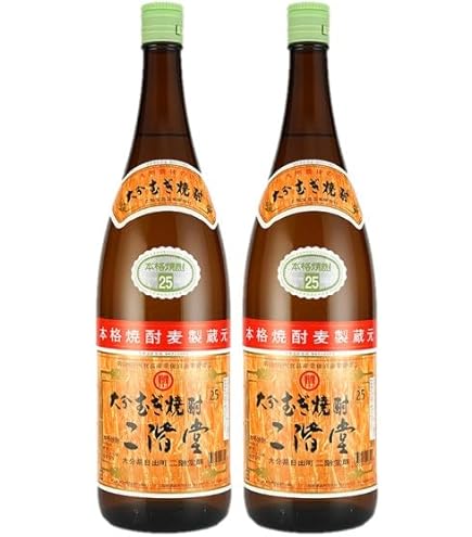 Amazon.co.jp: 大分むぎ焼酎 二階堂25度2本セット(1800ml)AG06 : 食品