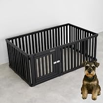 Amazon | abaskdesign ペットサークル 犬用サークル ブラック 