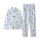 ALUP- 秋と冬 - 綿パジャマ韓国のホームサービスカーディガン漫画スーツ ( 色 : 青 , サイズ さいず : 165 (L) )