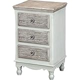 3段キャビネット(収納チェスト) 【ラフィネ】 木製 引き出し収納付き アンティーク調 (インテリア家具) 【完成品】