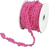 ホワイエ リボン TRフリルラバーリボン チェリーピンク16mmX18m 6830036