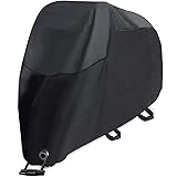 バイクカバー 原付カバー 防水 210D 厚手 【2024改良最新型 黑色:220*110*95】 破れにくい 耐熱 溶けない UVカット 盗難防止 70-150cc 用 中型/大型バイク対応 色褪せない 防水/撥水 水を弾く 蒸れない オートバイカ