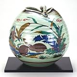 【九谷焼】 7号花瓶 古九谷うずら 花瓶、花台、トムソン化粧箱入り