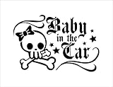 ノーブランド 黒 リボン スケルトン Baby in car シール ステッカー デカール