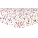 Trend Lab Pink Animal Safari Deluxe Flannel Fitted Crib Sheet
