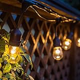Fulelight ストリングライト 防雨型 15m E26エジソンランプ タングステン電球18個付き クリスマス イルミネーション ハロウィン 飾りイルミネーションライト 連結可能 黒 ソケット