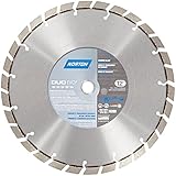 Norton Duo Evo Diamond Blade, 1" Arbor, Waterproof, 12" Diameter x 0.110" Thickness, 0.472" Segment 