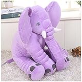 Faithtur かわいいソフトベビーキッズ就寝おもちゃゾウぬいぐるみ枕 (Purple パープル)
