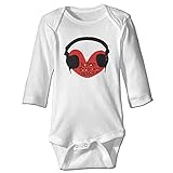 ファッション 男の子と女の子 ハート ヘッドフォン 半袖ロンパース コットン White Size 24 Months
