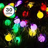 Solar Powered String Lights DecorNova 13 Feet 30 LED Waterproof Globe String Lights for Christmas Pa