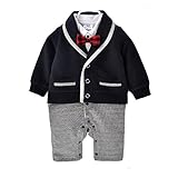 ボーイズ ロンパース スーツ風 洋服 カバーオール フォーマルウェア 冬春ベビー服 新生児90cm