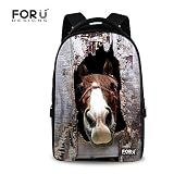 FOR U DESIGNS Large Cool 3d Animal Backpack Handsome Horse Backpack for Teens [並行輸入品]