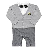ベビー 子供服 フォーマル 男の子 カバーオール ロンパース 蝶ネクタイ ツイードパンツ グレー 70cm 20661309GY70