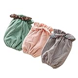 SANIQUE 袖カバー 小花柄リボン ベロア 汚れ防止 家事に ガーデニング ショート丈 腕カバー 【3対セット】 19cm (グレー・グリーン・ピンク)