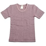 (コシラーナ) Cosilana オーガニックコットン キッズ 半袖 インナーシャツ パープル ピンク ストライプ サイズ 140 (140)
