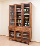 COUNTRY HOUSE(カントリーハウス) 食器棚 カップボード ガラスキャビネット ワトコダークKS-CB-13-WD