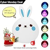 子供夜ライトランプシリコンタッチセンサーLEDランプの色変更呼吸ライトBunny Rabbit Easter Gift ForベッドサイドBaby Nurseryランプ、Romantic Atmosp