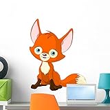 Cute Baby Fox壁デカールby Wallmonkeys Peel and Stickグラフィックwm100279 24"H x 22"W - Medium FOT-58801455-24