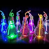 ILS - Creative 500ML Light Bulb Glow Glass Bottle for Beverage Plant Flower Vase Home Decor