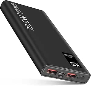 Amazon | モバイルバッテリー10000mAh 大容量 PD22.5W 超急速充電 軽量 薄型 3台同時充電でき (USB-TYPE C ...