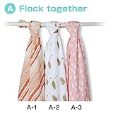 aden + anais (エイデンアンドアネイ) おくるみ 3枚セット 出産祝い WHITE LABEL A Flock together [並行輸入品]